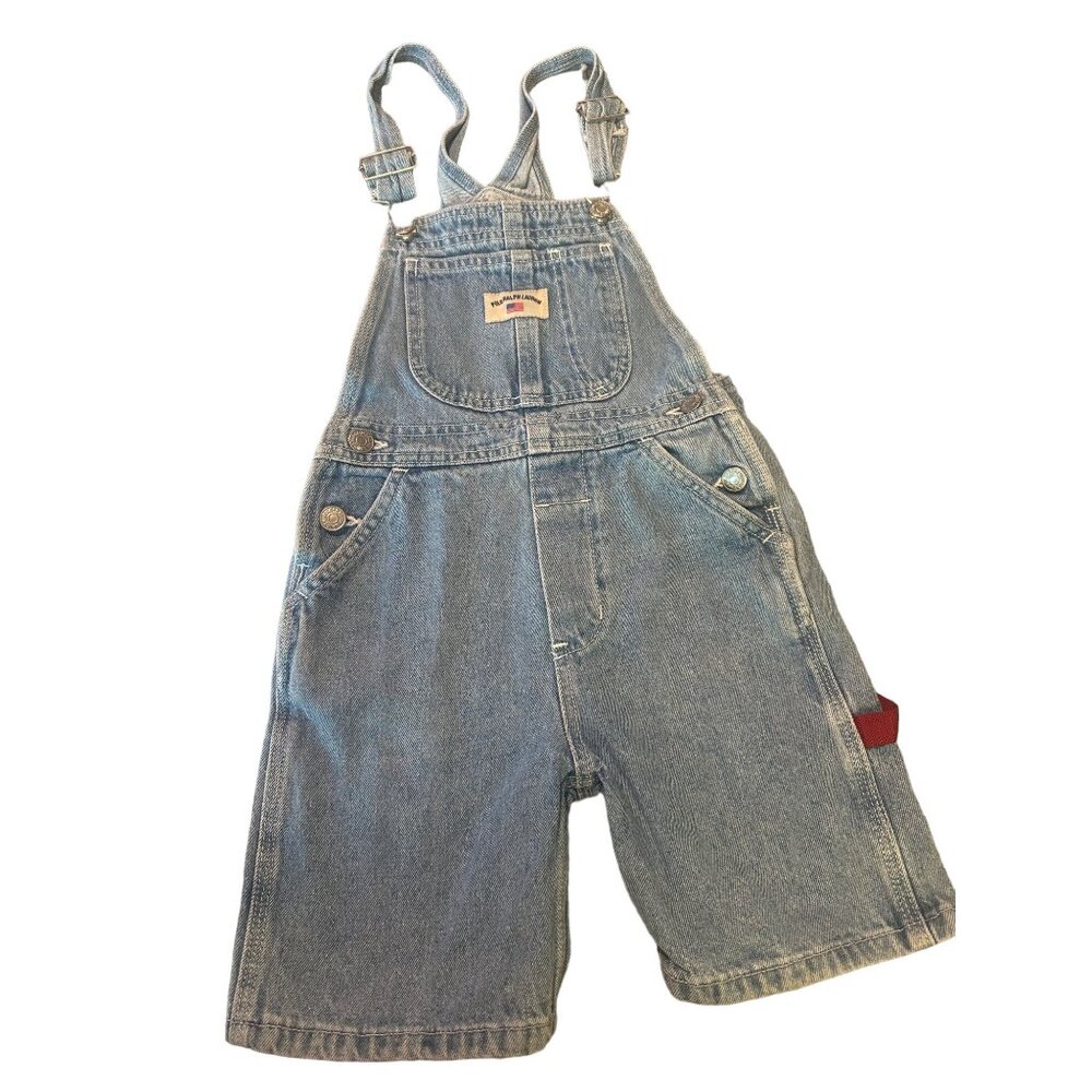 Vintage Polo‎ Ralph Lauren Kids 6 Denim Shortalls Made in USA